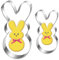 UKoosien Lot de 2 emporte-pcs en forme de lapin de Pâques - 10 cm - Petit 8 cm - Emporte-pièce de Pâques pour enfants HU-XI-201