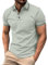 T-Shirt Homme À Manches Courtes Col V - Polo Blanc Rose Gris - Tenue Année 50 - Chemisette Manche Courte - Polo Golf - Taille L