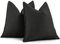 ZWJD Schwarz Kissenbezug 50x50 2er Set Chenille Kissenbezüge Sofakissen Kissenhüllen mit elegantem Design, weiche und luxuriöse dekorative Dekokissen für Couch, Bett und Heimdekoration