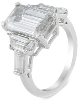 Promise Rings Aesthetic, Platinum Rings for Women Size 10 5CT White Moissanite for Engagement Rings Women