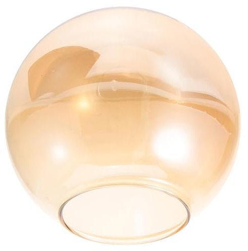 Ciieeo Lampenschirm aus Glas, Ersatz-Lampe, Bernstein, Lampenschirm, Kugel, für Wandleuchten, Kronleuchter, Hängeleuchte, Durchmesser 150 mm, Loch 70 mm