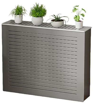KAFHGEIN MDF Radiator Cover Grill Slats Cabinet, Wood Radiator Cover pour Le Salon et la Chambre, Cache radiateur Hauteur Ajustable(23.6x23.6x7.8)