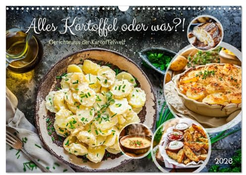 Alles Kartoffel oder was?! - Gerichte aus der Kartoffelwelt (Wandkalender 2026 DIN A3 quer), CALVENDO Monatskalender: Köstliche KI-Kartoffelkreationen im Jahresverlauf (CALVENDO Lifestyle)