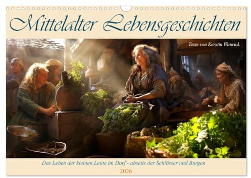 Mittelalter Lebensgeschichten (Wandkalender 2026 DIN A3 quer), CALVENDO Monatskalender: Die Weisheit der einfachen Leute im zeitlosen Tanz durch die Jahrhunderte (CALVENDO Menschen)