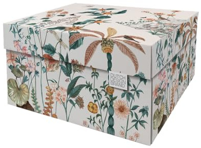 DDB Dutch Design Brand Decorative Storage Boxes with Lids - Size: 38.9 x 31.8 x 21.1 cm - FSC Certified Recyclable Cardboard (Print: Dragonfly)