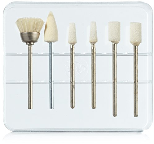 PETER BAUSCH Bausch 1799 Set mit 6 Aufsätzen für Bausch Manikür- und Pediküre Geräte, Schleifstifte und Polierfilz zum Enternen von Hornhaut und Kürzen und Polieren der Nägel, Fußpflege, Nagelpflege, Handpflege