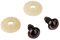 Rayher 8911005 Kunststoff Sicherheitsaugen, zum Stecken, 9 mm ø, Btl. 10 Stück, mit Unterlegscheiben, dunkelbraun, Tieraugen, Teddyaugen, Puppenaugen
