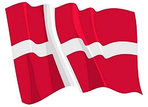 U24 Autoaufkleber wehende Flagge Dänemark 8,5 x 6 cm