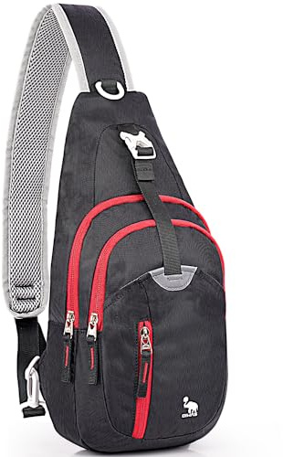 KIMLEE Umhängetasche, Umhängetaschen für Herren, Reise- und Wandertaschen, Brusttaschen für Damen, Ein-Gurt-Rucksack, leichte Umhängetasche, Schwarz