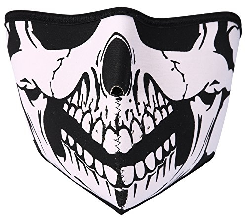 JewelryWe Neopren Biker Motorrad Snowboard Maske Sturmmaske Sturmhaube Skimaske - Skull Face Totenkopf