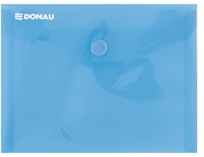 DONAU Umschlagmappe Schnappverschluss PP A6 180 Mikron Blau / / Typ-Umschlag/Art-Mit Schnappsperre/Index-N.a. / Material-Pp/Farbe-Blau/Format-A6 / Dicke [mm]-180µm / Abmessungen (mm)-150x114
