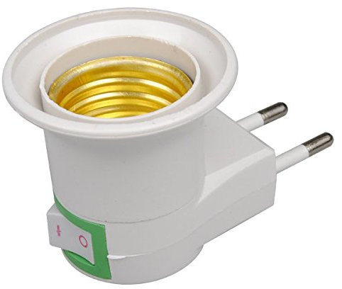 SOLMORE Douille Français Prise vers E27 Ampoule Socket Base Adaptateur Transporteur avec ON-OFF Commutateur