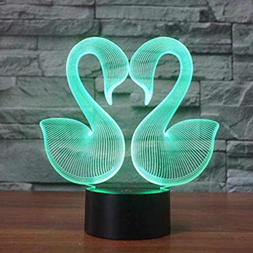 HPBN8 Ltd 3D Schwan Lampe USB Power 7 Farben Amazing Optical Illusion 3D wachsen LED Lampe Formen Kinder Schlafzimmer Nacht Licht