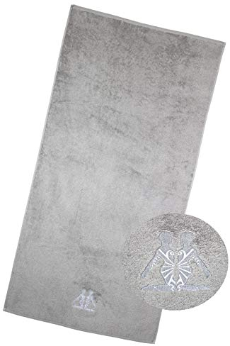 Floringo Duschtuch mit Sternzeichen Stickung 70x140 Serie Luxury-Line 630g/m² (Zwillinge (Mittelgrau))