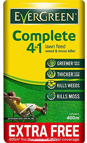 EverGreen 2 X 400sqm Complete 4-in-1 Lawn Care, Weed and Moss Killer Granule