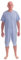 FERRUCCI Pigiama Tutone Sanitario Comfort Manica Corta Pantalone Corto 1 Cerniera/Zip Dietro Schiena Estivo (Azzurro, L)