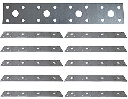 Flat Connecting Joining Plate Galvanised Heavy Duty Metal Steel Sheet Hinge Repair 7.87x 1.38x0.1 (200 x 35 x 2,5mm) Pack of 10pcs