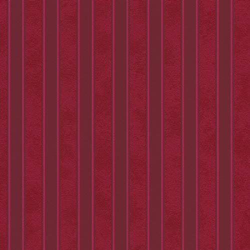 Papier peint anglais à rayures | Tapisserie intissée rouge & bordeaux élégante | Papiers peints rayés modernes pour salon & chambre adulte