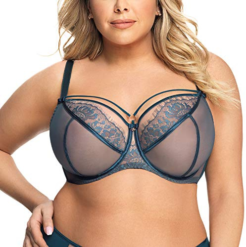 Gorsenia Femme Soutien-Gorge Non-Rembourré Tulle K496 Paradise, Vert,110H