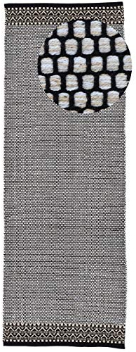 carpetfine Baumwollteppich Kelim Mia Läufer Beige 75x240 cm | Moderner Teppich für Wohn- und Schlafzimmer