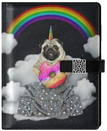 A5 Notizbuch Binder Journal – Der Hund Einhorn Regenbogen Reise Milch lose Blätter mit 6 Ringen, nachfüllbarer Notizblock für Tagebuch, Zeitplan, Zeichnen, Geschäftsreisende