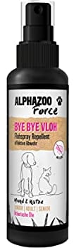 alphazoo ByeByeVloh Anti Floh-Spray 100 ml – Natürliches Flohmittel für Hunde, Katzen & Pferde – Mit Sofortwirkung & Langzeit-Flohschutz – Gegen Flöhe, Läuse & Parasiten – Juckreiz lindernd