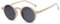 Long Keeper Runde Sonnenbrille Unisex - Klein Rund Retro Vintage Sonnenbrille für Herren Damen mit UV400 Schutz für Fahren Angeln Reisen (Beige)