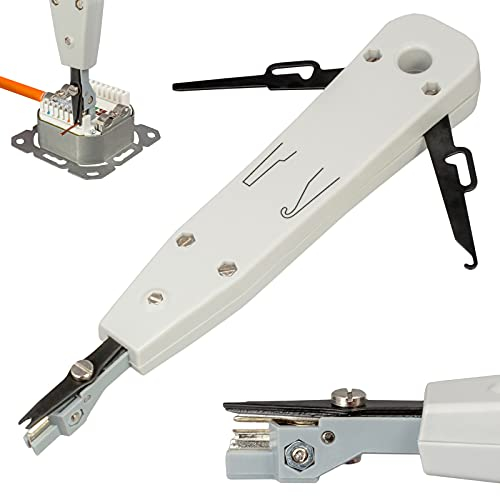 LSA Werkzeug Auflegewerkzeug ohne Gürtelholster Netzwerk LAN DSL ISDN Anlegewerkzeug für Netzwerkdosen Verlegekabel Patchpanel LSA-Leisten CAT5 CAT6 CAT7 Drahtschneider LSA Punch Down Tool Schere