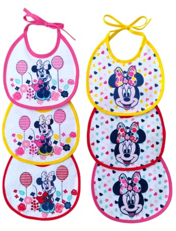 Ellepi baby laetzchen Sabberlätzchen disney lätzchen frottee mit latz kinder kleinkind wasserdicht junge zum fuer abwaschbar ärmel gross stoff halstuch jahre maedchen binden baumwolle (Minnie1)