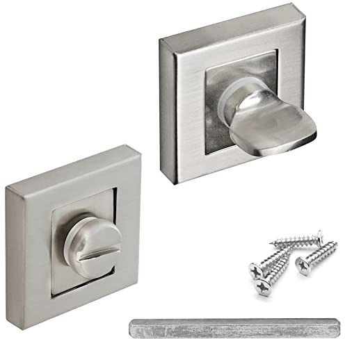 Decoranddecor Square Escutcheon Thumb Turn Key Rose (Chrome WC Thumb Turn)