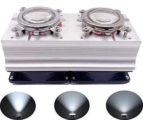 TOPXCDZ Ventola di raffreddamento in alluminio da 50 W, 100 W, 200 W, con lente da 44 mm, 60 gradi, 90 gradi, 120 gradi, per chip LED da 50 W, 100 W, 200 W (dissipatore di calore da 20-200 W, 90-120