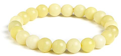 Gelber Naturstein EIS Zitrone Jaspis Wulstige Charme Armbänder Frauen Art Und Weise8mm Edelsteinperlen Dehnen Armreifen Handgemachtes Geschenk Aus