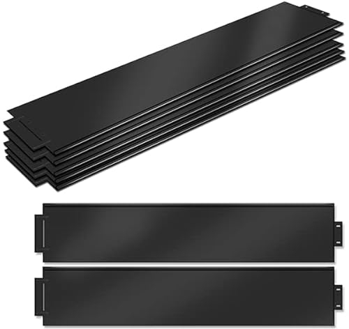 YUENFONG 15m Rasenkante Beeteinfassung Metall Verzinkt Beetabgrenzung Beetumrandung Mähkante Garden Border Palisade Gartendekorativ 100 cm x 18 cm (L x H), 15 Stücke, Schwarz