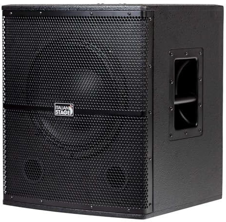 PROEL Italian Stage IS S112A - Subwoofer Attivo da 700w in classe AB con cono da 12 a 2 canali In Out, per locali feste spettacoli DJ, Nero