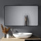 HY-RWML Spiegel Schwarz 100x60 cm Wandspiegel Rechteckiger Abgerundete Ecken Wandmontage Edelstahl Kosmetikspiegel für Badezimmer Wohnzimmer Glatte Spiegeloberfläche