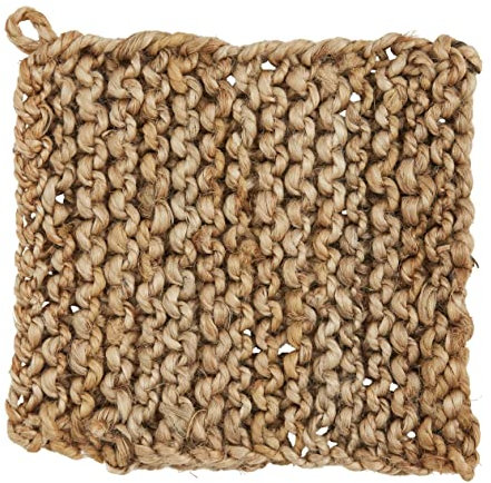 Mud Pie Presina intrecciata all'uncinetto, 20,3 x 20,3 cm, marrone