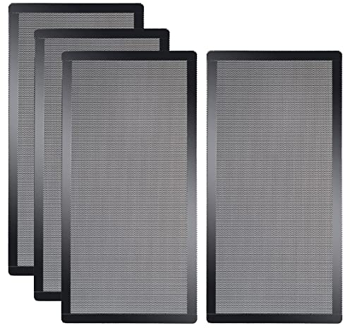 4 Stück 280 x 140 mm PC-Gehäuse Staubgitterfilter Magnetischer Rahmen Computer Lüfter Staubgitter PC Kühler Filter Staubdichte PVC-Abdeckung Gitter - Schwarz