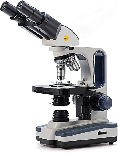 SWIFT SW350B 40X-2500X Siedentopf-Kopf, Binokulares Compound-Labor Mikroskop in Forschungsqualität mit Weitfeld-Okularen 10X und 25X, mechanischer Objekttisch, Abbe-Kondensor, kamerakompatibel