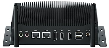 WEIDIAN Fanless PC, Industrial Mini PC Core i7-10510U (up to 4.90 GHz), Dual HD+DP Triple Display, 2RS232/RS422/RS485 COM, 2RJ45 LAN, 6USB, GPIO, Dual Band WiFi, BT, Linux, Ubuntu(16GB RAM 256GB SSD)