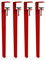 tow000ack Metall Tischbeine DIY Möbelfüße F-Form Tisch Klemmbeine,Couchtisch,Konsolenfüße mit Verstellbaren Bodenschonern für Runden oder Quadratischen Tisch,Kein Stanzen,4 Stück (40cm(16in),Red)
