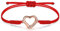 JENDEAR SHINE Bracciale Cuore Donna, Ciondolo a Cuore in Zirconi con Catena a Corda Fatta a Mano, Festa della mamma Compleanno Amicizia Amore Regali