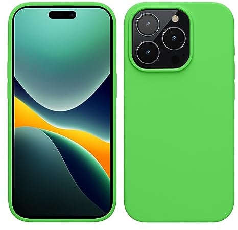 kwmobile Case for iPhone 15 Pro Case - Soft TPU Silicone Cover - Lime Green