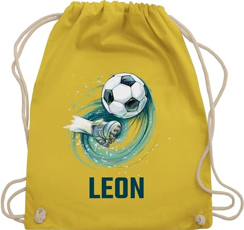 Turnbeutel Rucksack - Fußball Schuss Cool Fußballfan | Fußballgeschenkideen - Unisize - Gelb - personalisierte stoffbeutel junge beutel fussball geschenke+für+fußballfans leon beuteltasche