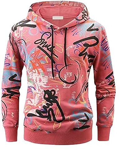 Herren T Shirt Metallica Tshirt Sport Tshirts Herren Langarmshirt Herren Strickjacken Für Herren Geschenk Für Männer Funktionsshirt Herren Kapuzenpullover Für Herren Fleecejacke Herren（4-Pink,6XL）