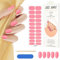 AUAUY Gel Nail Stickers, 22 PCS Semi Cured Gel Nails Strips, Adhesive Full Wrap Gel Nail Art Sticker, Gel Nail Polish Strips for Salon-Quality Manicure Set with Nail File & Wooden Cuticle Stick-Pink