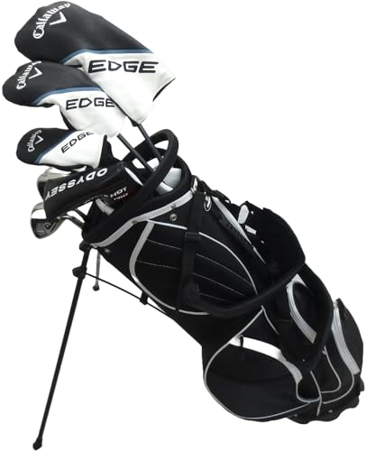 2024 Callaway Mens Complete Golf Set Driver, Wood, Hybrid, Irons, Odyssey Putter Right Handed Stiff Flex, Black, White, Blue