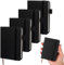 BANBAN 4 taccuini tascabili in pelle, formato A7, con copertina rigida, 7,6 x 10,2 cm, mini blocco note a righe, con fascia elastica, per ufficio, casa, scuola, forniture per scrittura (100 fogli)