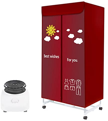 AJIEYMXP - Secador de ropa eléctrica con calefacción de 1000 W, secador de ropa portátil para el hogar, máquina de secado de ropa eléctrica sobre pie, doble capa, protección contra sobrecalentamiento