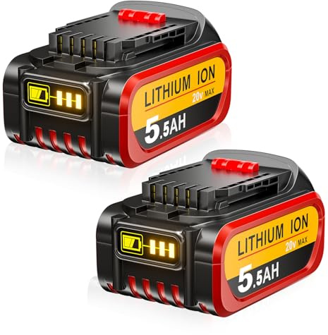 VANON 2Pack DCB200 5.5Ah 18V(20Vmax) Replace for Dewalt 18V Battery Compatible with Dewalt Battery 18V Tools