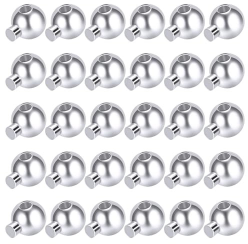 30 pezzi Perline a Crimpare Creazione Gioielli, Perline Distanziatrici In Argento Ferma Perline In Metallo Ciondoli a Crimpare Kit Perline a Crimpare Per Braccialetti Collane Gioielli Raccordi Finali